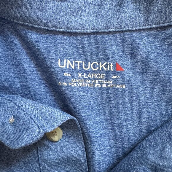 UNTUCKit Men's Performance Polo Blue Size XL - Picture 3 of 7
